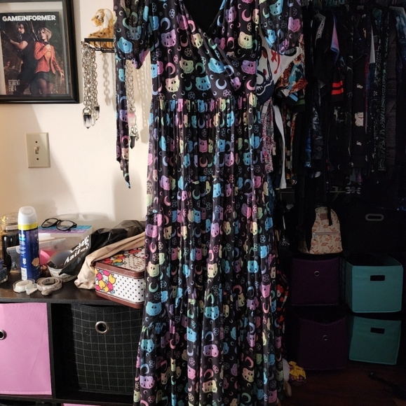 Rainbow Cat Magic Warp Maxi Dress - Picture 3 of 7